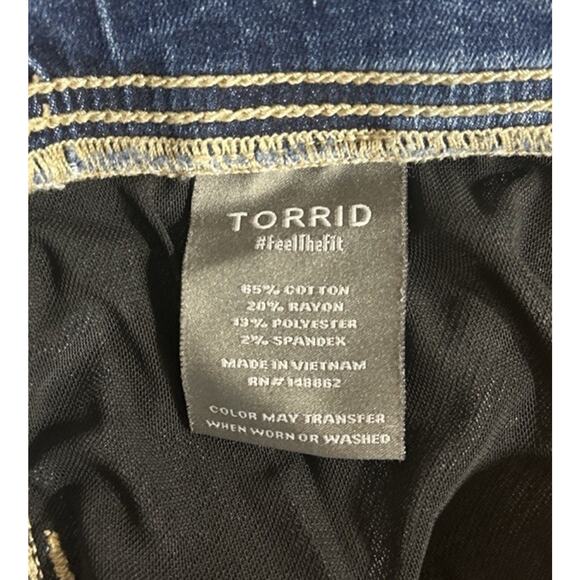 Torrid Lean Jean Slim Boot Super Soft Pull-On Jeans Blue Size 28 - Picture 6 of 8